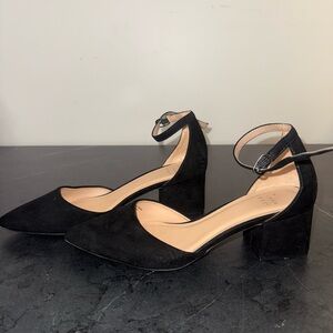 Elegant Black Women's Block Heel Shoes